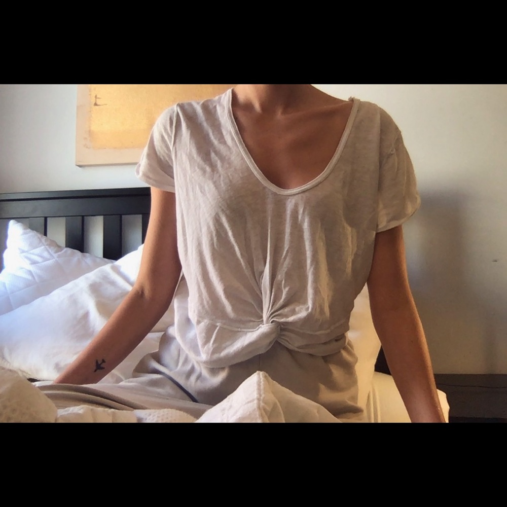 Free People Knotted Slouchy Tshirt